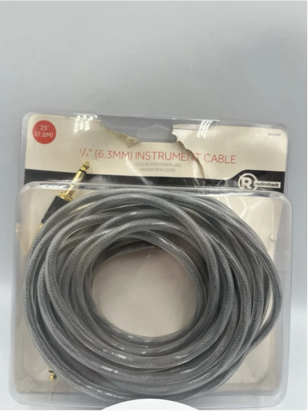 RADIOSHACK 7.6m 25-Ft Instrument Cable 1/4
